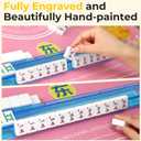Suncle American Mahjong Tile Set,166 White Tiles Mahjong Set, 4 All-in-One Rack/Pushers,Travel Mahjong Set with Flower Carrying Bag