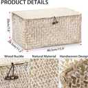 Hipiwe Wicker Woven Baskets Bin with Lid Seagrass Storage Basket, X-Large