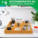 Bamboo Drawer Organizer Set, 5-Piece Storage Trays for Kitchen, Bathroom, Office Desk, Makeup & Junk Drawers,Utensils