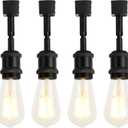 H Type Track Lighting Head to E26 Track Light Heads Modern Pendant Track Lighting Fixtures Ceiling for Kitchen, H Track Lighting Rail System Compatible, 4 Pack (No Bulbs)