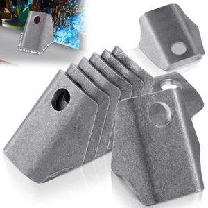 Shimeyao 12 Pcs Weld Tabs Trick Tabs 1-3/4" Weld on Gussets Multi Use 1/8" Thick Steel with 3/8" Hole for Automobile Maintenance, Metal Processing and Various DIY Projects