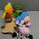 4 Pcs Hand Puppet Animal with Working Mouth 9.8 Inch Animal Puppet Soft Plush Toy for Storytelling Theater Preschool Birthday Gifts(Cow, Frog, Duck, Sheep)