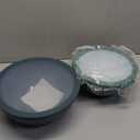 COOK WITH COLOR Mixing Bowls with TPR Lids - 12 Piece Plastic Nesting Bowls Set includes 6 Prep Bowls and 6 Lids, Microwave Safe Mixing Bowl Set (Teal)