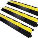 Cable Ramp Cable Protector Ramps Wire Hose Protective 1 Channel Traffic Rubber Plastic Cord Cover Speed Bump for Asphalt Concrete Gravel Driveway Outdoor, 3 Packs