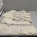 SOLY HUX Women's Skirt Sets 2 Piece Outfits Contrast Trim Ruffle Hem Cami Tops and Maxi Skirt Vacation Set (Pure Apricot,Small)