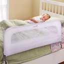 Summer Infant Single Fold Safety Bedrail, White, Metal and Fabric Bedrail for Toddlers, 42.5 Long, Fits Twin, Full, and Queen Beds and Accommodates Thick Mattresses and Platform Beds