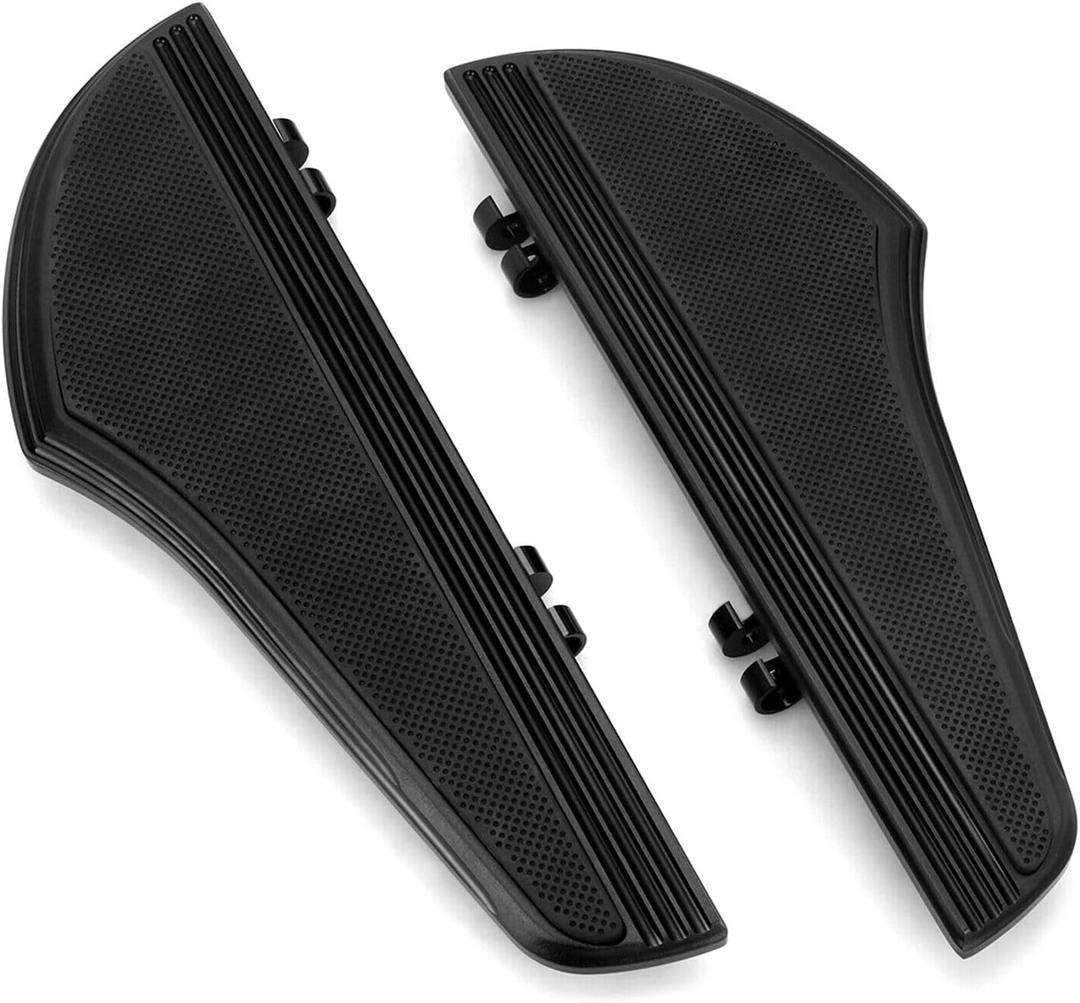 For Harley Davidson Floorboards Touring Street Road Glide Passenger Defiance Floorboards Motorcycle Footboards (All Black, Rider)