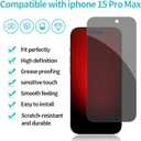 PEHAEL 2+2 Pack for iPhone 15 Pro Max Privacy Screen Protector with Camera Lens Protector Full Coverage Anti-Spy Tempered Glass Film 9H Hardness Easy Installation Bubble Free [6.7 inch]
