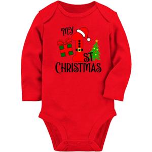 Vieille Baby Boys Girls Clothes Long Sleeve Bodysuit Cotton One Piece Romper Outfit 0-12 Months (6-9 Months, A My 1st Christmas)