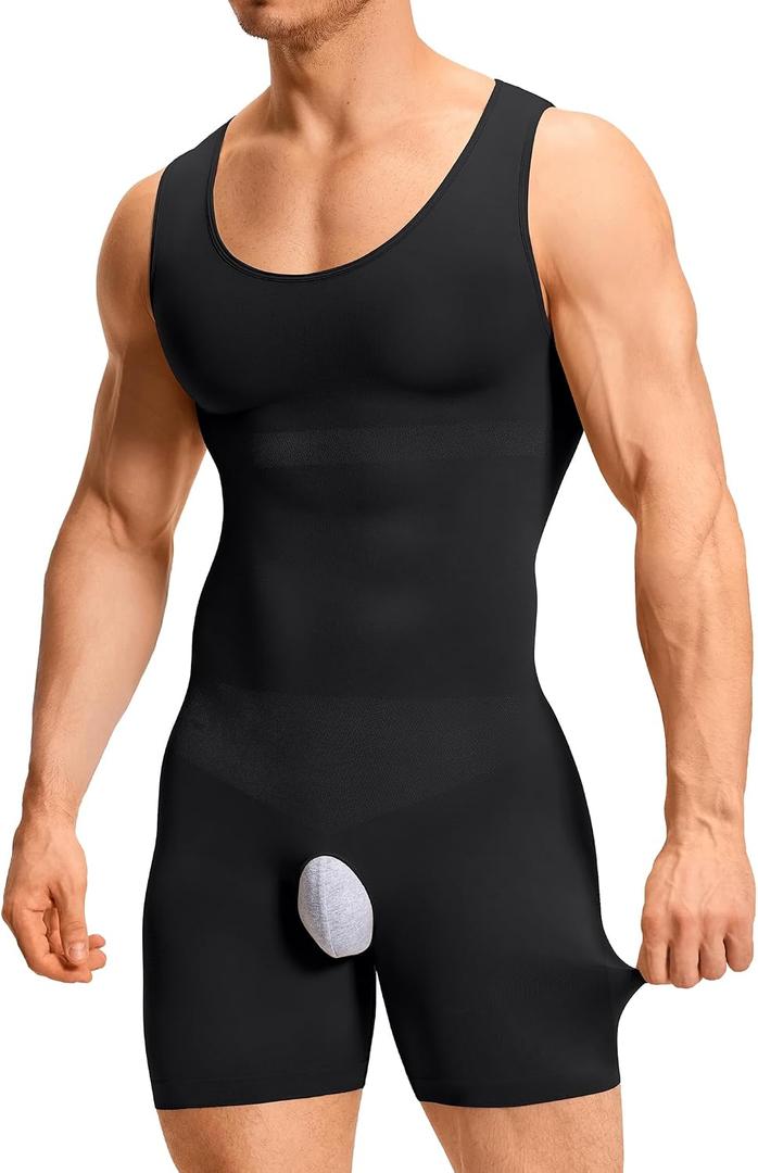 TAILONG Mens Shapewear Tummy Control Bodysuit Sleeveless Compression Shirts Slimming Body Shaper Fajas Para Hombres XXL