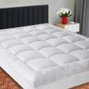 SOPAT Extra Thick Mattress Topper King 400TC Cotton Pillow Top Breathable Mattress Pad Protector with 8-22" Deep Pocket Soft Down Alternative Fill Mattress Cover (78x80 Inches, White)