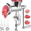 Meat Grinder Manual Mincer - Meat Grinders For Home Use Sausage Maker & Burger Patty Stuffer with Table Clamp, Hand Operated Kitchen Tool for Homemade Pork, Beef, and Sausage - Easy to Clean 10