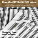 Native Fab 100% Cotton Striped Kitchen Towels - Set of 12-16"x26"- Basket Weave Stripe Dish Towels for Quick Drying, Absorbent Kitchen Wash Cloths Set with Hanging Loop - Black
