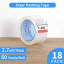 JARLINK Clear Packing Tape (18 Rolls), Heavy Duty Packaging Tape for Shipping Packaging Moving Sealing, 2.7mil Thick, 1.88 inches Wide, 60 Yards Per Roll, 1080 Total Yards