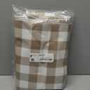 Smiry Rectangle Table Cloth, Waterproof Vinyl Tablecloth with Flannel Backing, Wipeable Buffalo Plaid Table Cover for Picnic, Indoor and Outdoor (Khaki & White, 54"x78")