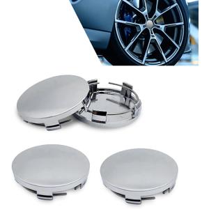 4 PCS Car Wheel Center Caps, 60MM/2.36In OD 56MM/2.2In ID, ABS Snap-in Vehicle Rim Hub Caps, Anti-Falling Rust-Proof Wheel Hub Decoration, Universal for SUV Sedan Truck(Silver)