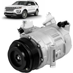198358 AC Compressor Air Conditioner with Clutch Compatible with Ford Explorer/Taurus/Flex 2013-2018 (3.5L/3.7L); Compatible with Lincoln Continental 2017-2018 (3.7L) MKZ/MKS & MKT (V6 3.5L/3.7L)