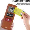 for Samsung Galaxy Z Flip 7 Luxury Zipper Wallet Phone Case, Multi-Function Kickstand Card Holder Adjustable Crossbody Strap, Fashion Flip Case.(Brown)