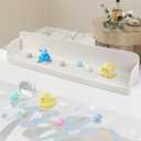 Bathtub Splash Guard for Tub Kids, 23.2-Inch Large Toy Tray Caddy Holder Storage, with 10 Suction Cups, Bath Tub Splash Guard, Fun for Toddlers Kids Baby
