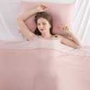 Elegear Revolutionary Cooling Blanket Throw Absorbs Heat to Keep Body Cool for Night Sweats, Arc-Chill 3.0 Cool Fiber Q-Max>0.5 for Hot Sleepers, Lightweight Summer Cold Blankets for Sleeping, Pink