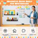 2 Pack Magnetic Shelf for Whiteboard, Magnetic Book Shelf for Kids Rooms, 17 Inch Reusable Acrylic Magnetic Shelves with Pen Holder, Floating Display Shelf for Classroom, Office, Kitchen, Kids Room