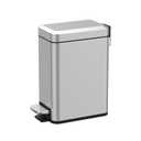 Sineng Bathroom Trash Can with Lid Soft Close, 1.6 Gallon Stainless Steel Small Pedal Garbage Can with Removable Inner Bucket, Waste Bin for Kitchen Bedroom, Compact Toilet Trash bin