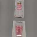 Roowest 11 Pcs Birthday Candle Girl Pink Mouse Cake Topper Decorations for Girl 2/3 Years Old with White Dot Long Candles for Cake Topper Baking Decor Supplies(Number 2)