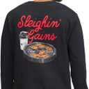 Under Armour Men's Project Rock Red One Sleighin Gains Crew Neck SweatshirtDISC, (001) Black / / White, X-Large