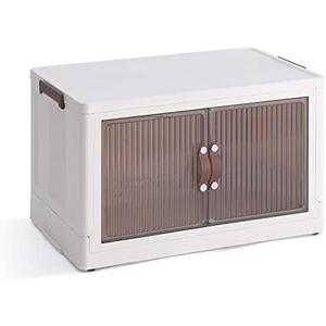 Plastic Storage Bin with Lid Clear Stackable Storage Box, Collapsible Storage Container, 11"x12"x18.5"