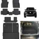 Floor Mats & Cargo Liners & Backrest Mat for 2024 2025 Mazda CX90 CX-90(Only 8 Seats-2 Row Bench Seat), Not Fit for Phev Premium Sport Trim with 2nd Row Bench Version, TPE All Weather Car Mats