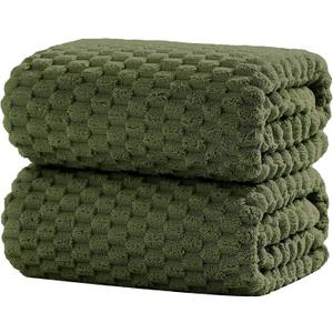 Extra Large Bath Towel Sheet-40x80 Inches Oversized,Super Soft,Quick Dry,Microfiber Shower Towels Highly Absorbent,Plush Bathroom Towels for Adults, Premium Quality (Olive Green, 2PCS)