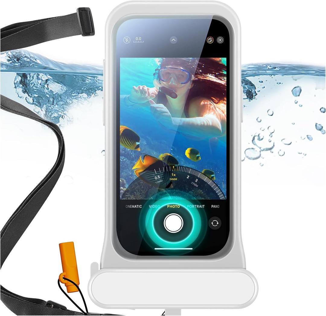ESR Waterproof Phone Pouch for iPhone 13/14 / 15, Underwater Touch Sensitivity, IPX8 Floating Waterproof Cellphone Case with Lanyard, Dry Bag for Snorkeling, Clear
