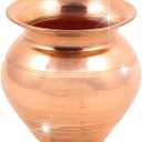 Copper Kalash for Pooja Worship Temple Home | Small Size Copper Lota for Puja | Tambe Ka Lota for Drinking Water (2.8 Inch Height, 3.1 Inch Length) - 64 GMS