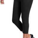 DAYOUNG Capri Pants for Women Work Office Casual Slacks High Waist Stretchy Yoga Dress Pants for Women with Pockets (Black, S)
