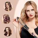 Thermal Brush 1 Inch Curling Iron Volumizing Heated Round Brush Ceramic Tourmaline Heated Hot, Multifunctional Styler Curling Wand (Rose Gold, 1 inch)
