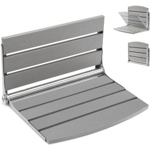 20" Folding Shower Seat, Fold Down Shower Seat Wall Mounted, Stainless Steel Frame with HDPS Seat, 400 lb Load Capacity, Folding Shower Bench for Seniors & Elderly (Gray)