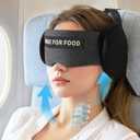 Travel Pillows for Airplanes, Plane Pillow with Eye Mask for Long Flights Sleeping, 360 Support Airplane Head Strap Compact Flight Essentials for Travel Sleep Neck Upright, Stop Bobblehead (Grey)