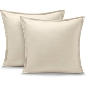 Bare Home Euro Pillow Sham Covers - Set of 2 - Premium 1800 Ultra-Soft Microfiber - Double Brushed - Bed Pillow Shams - Pillows Not Included (Set of 2, Sand)