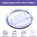 12 oz Press-in replacement lid - Compatible with swig121822 oz Tumbler lid. Pack of 2.(Included 1 straws and 1 Straw brush)