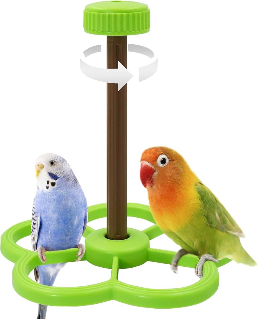 Jevnd Washable Bird Spinning Toy, 360° Rotation Parrot Perch with Anti-Slip Texture, Sturdy Hanging Parakeet Toys with 1.8'' Larger Washer Fit Most Birds Cage, Large Bird Cage Toy for Cockatiel Budgie
