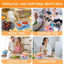 3 Pack Silicone Reusable Snack Containers with Lids, Double Compartment Snackle Box Containers, Salad Dressing Sauce Seasoning Container, Small Mini Food Snack Boxs for Travel, Office, Picnic, School