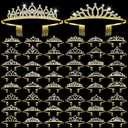 Riceshoot 50 Pcs Tiara Crowns Bulk for Women Crystal Princess Tiara Queen Rhinestone Crown with Comb Silver Bridal Wedding Headband for Women Prom Birthday Party Hair Accessory