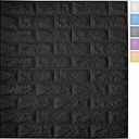Art3d 11-Pack 64 Sq. Ft Peel and Stick 3D Wall Panels for Interior Wall Decor, Self-Adhesive Foam Brick Wallpaper in Black
