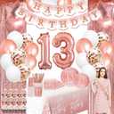 13th birthday decorations for girls - rose gold party Banner,happy birthday balloon,party decorations
