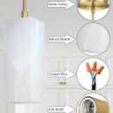 1 Light Modern Industrial Farmhouse Hanging Kitchen Island Pendant Ceiling Light Fixture,Square Natural Alabaster Marble Brushed Bronze Finish Over Sink Restaurant bar Corridor