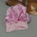 Satin Silk Bonnet for SleepingSoft Elastic Wide Band Sleep Silk Cap for Women and menSilk Hair Wrap for Natural and Curly Hair Black+Blue Floral