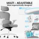TRALT Office Chair - Ergonomic Office Chair with Back Support, Computer Chair - Home Office Desk Chairs, 330lbs Wide Seat Big and Tall Office Chairs with Headrest, Comfy Desk Chairs (Grey)