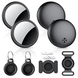 Air Tracker Tags-4 Pack, 2026 New [Apple MFi Certified], Bluetooth Tracker Work with Apple Find My (iOS Only), Replaceable Battery Last 2 Years, IP68 Waterproof Item Finder for Luggage/Key/Suitcase