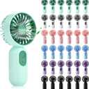 Rossesay 36 Pcs Mini Portable Fan Bulk Cute Handheld Lightweight Small Little Personal Hand Eyelash Fan 3 Speeds USB Rechargeable for Women Men Indoor Outdoor Makeup Travel (Multicolor), 2.4 x 1.6 x 5.1 inches