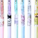 6 Pcs Kuromi My Melody Cinnamoroll Pompompurin Pens Kawaii Hello Kitty Ballpoint Pens School Supplies Anime Cartoon School Supplies 0.5mm
